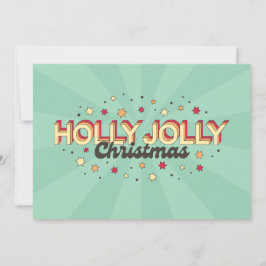 Invitación Diseño de texto de navidades retro 3d holly jolly