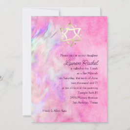 Invitación Diseño de tinte de tintes rosados y púrpura en Bat