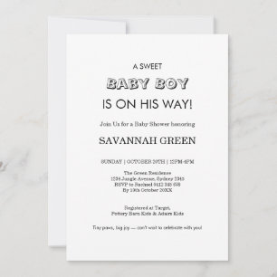 Invitación Diseño de tipografía para baby shower minimalista
