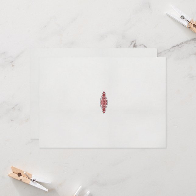 Invitación diseño de un patrón rojo y blanco (Anverso/Reverso In Situ)