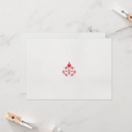 Invitación diseño de una flor roja sobre un fondo blanco
