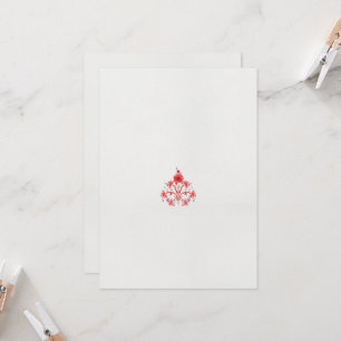 Invitación diseño de una flor roja sobre un fondo blanco