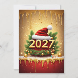 Invitación Diseño de vacaciones de Navidad Año Nuevo Feliz 20