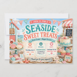 Invitación Diseño de venta de pasteles Seaside Sweet Treats