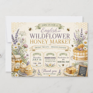 Invitación Diseño de Venta de Repostería del Mercado de Miel