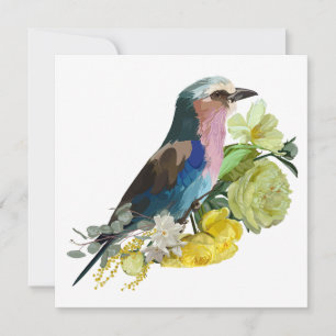 Invitación Diseño de verano con pájaro Roller con pechos de L