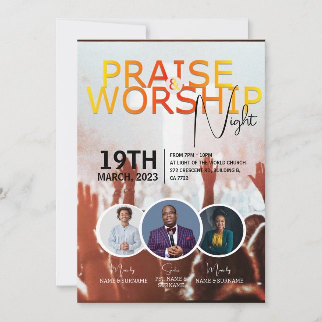 Invitación Diseño de volante de Personalizable de servicio do (Anverso)