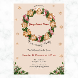 Invitación Diseño de Wreath de la casa de Gingerbread decoran