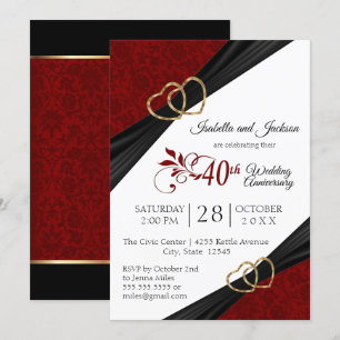 Invitación Diseño del 40º Aniversario de Ruby