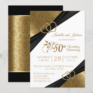 Invitación Diseño del 50° Aniversario del Corazón Dorado