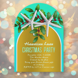 Invitación Diseño del Arco de Oro Luau Starfish
