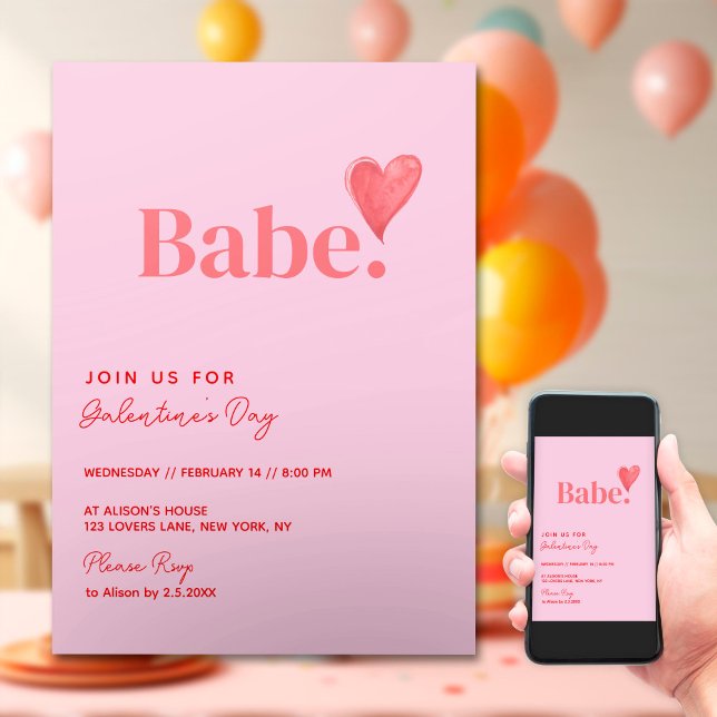 Invitación Diseño del corazón del día de Galentine (Subido por el creador)