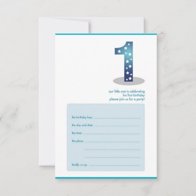 Invitación diseño del primer cumpleaños del bebé (Anverso)