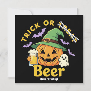 Invitación Diseño divertido de cerveza para fiesta de Hallowe
