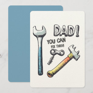 Invitación Diseño divertido del Día del Padre inspirado en el