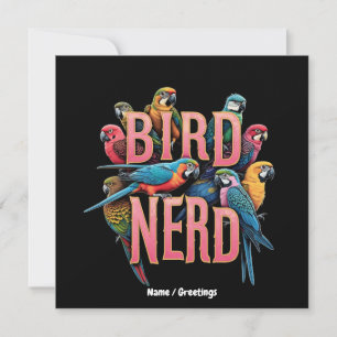 Invitación Diseño divertido para nerds de pájaros para observ