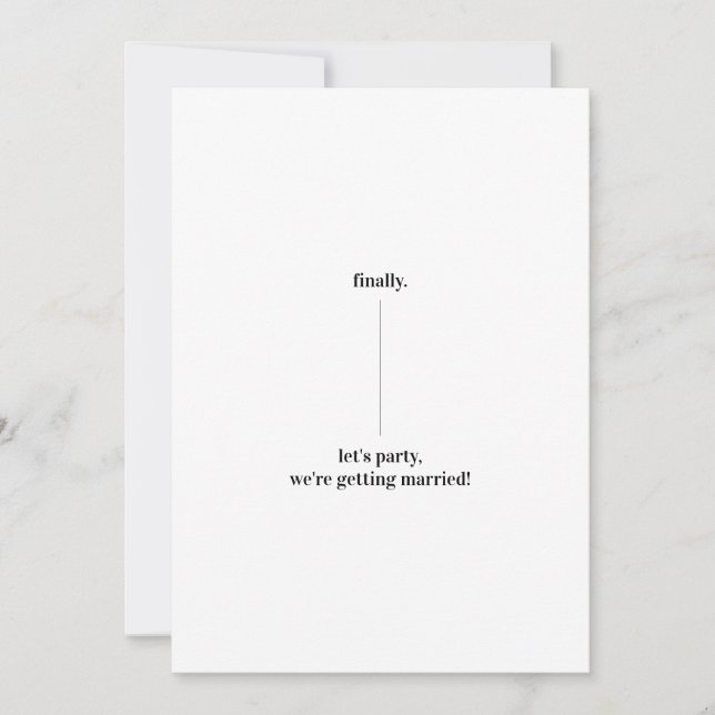 Invitación Diseño Divertido y Original para Anunciar la Boda (Anverso)