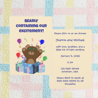Invitación Diseño editable de apenas contenemos nuestra emoci