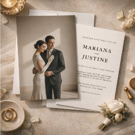Invitación Diseño editorial minimalista para fotos de boda de
