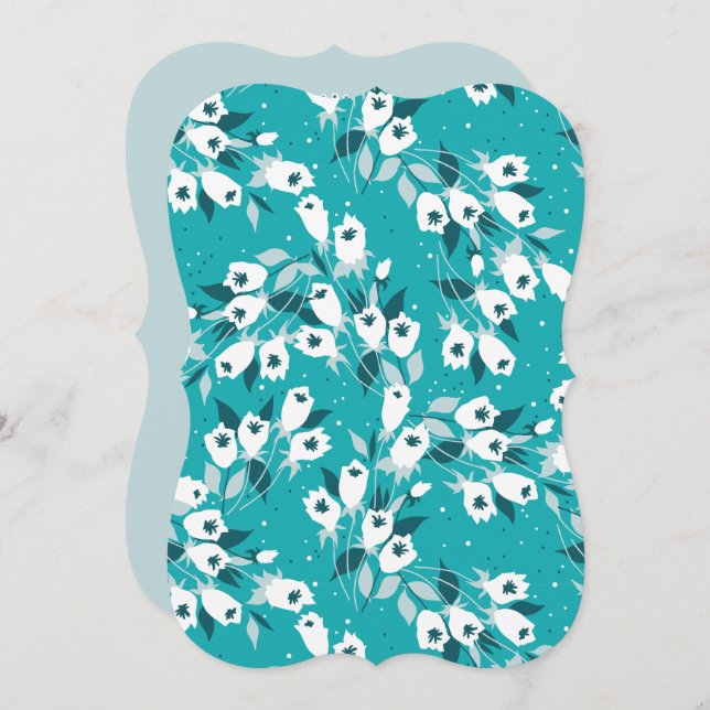 Invitación Diseño elegante de arte botánico en el patrón de f (Anverso / Reverso)