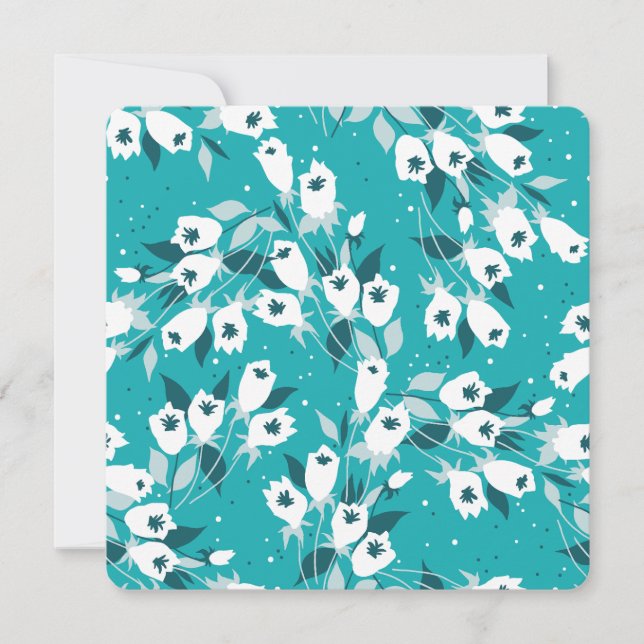 Invitación Diseño elegante de arte botánico en el patrón de f (Anverso)