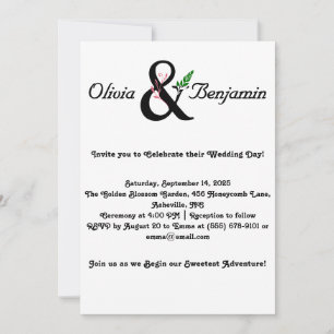 Invitación Diseño elegante de Boda de Ampersand y Script