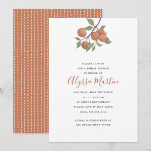 Invitación Diseño elegante de tallo de cítricos acuarela/nara