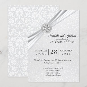 Invitación Diseño elegante del 75º aniversario de diamante