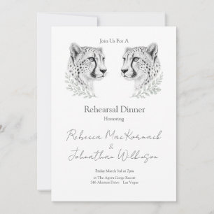 Invitación Diseño elegante para cena de ensayo con guepardo m