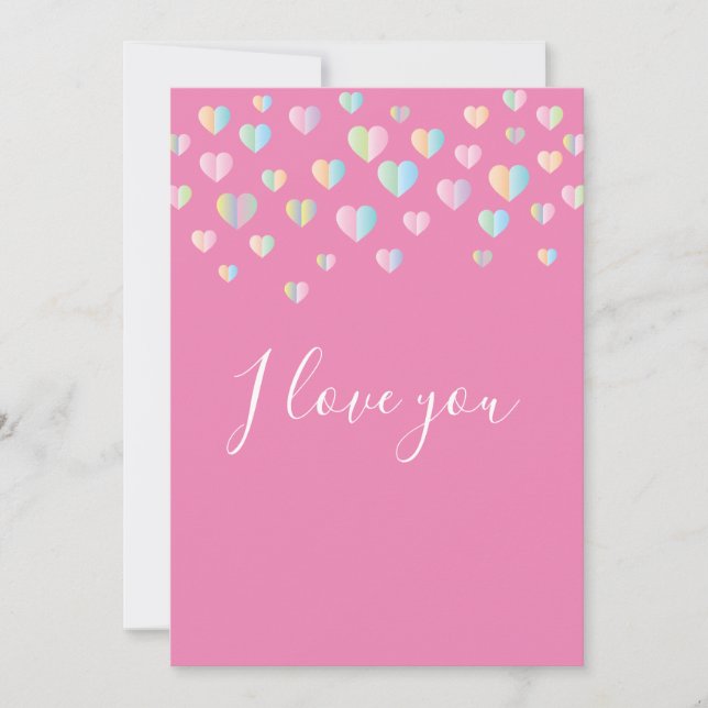 Invitación Diseño elegante simple te amo (Anverso)
