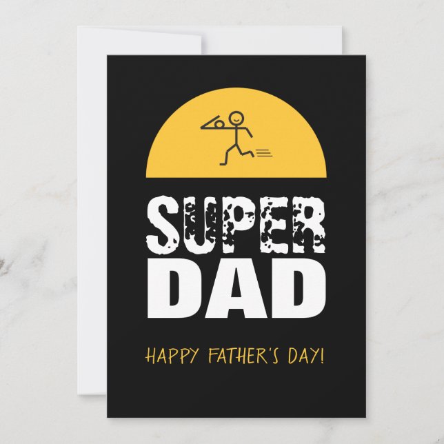 Invitación Diseño elegante "SUPER DAD" Deseos Personalizados (Anverso)