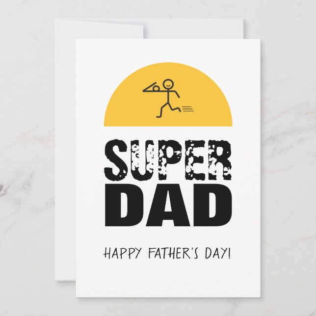 Invitación Diseño elegante "SUPER DAD" Deseos Personalizados (Anverso)