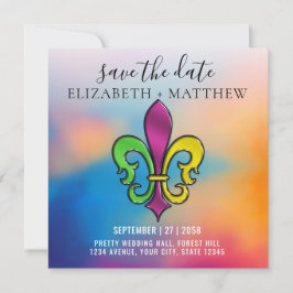 Invitación Diseño elegante y colorido de flor de lis