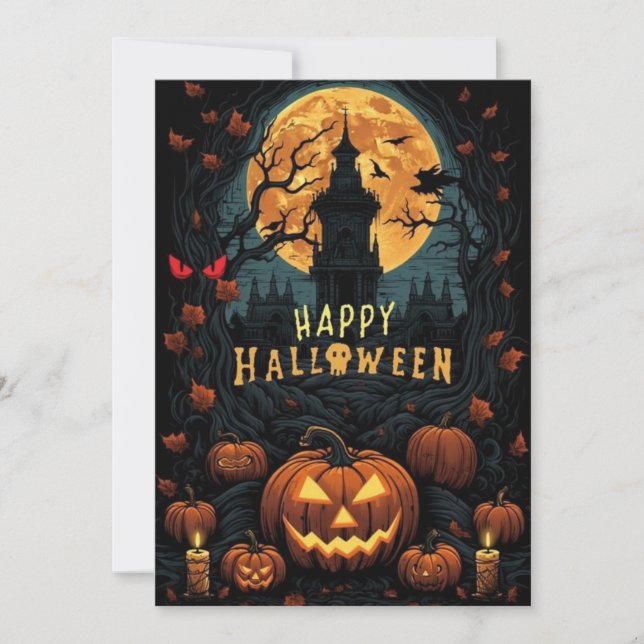Invitación diseño feliz de halloween (Anverso)