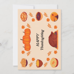 Invitación diseño feliz día de acción de gracias