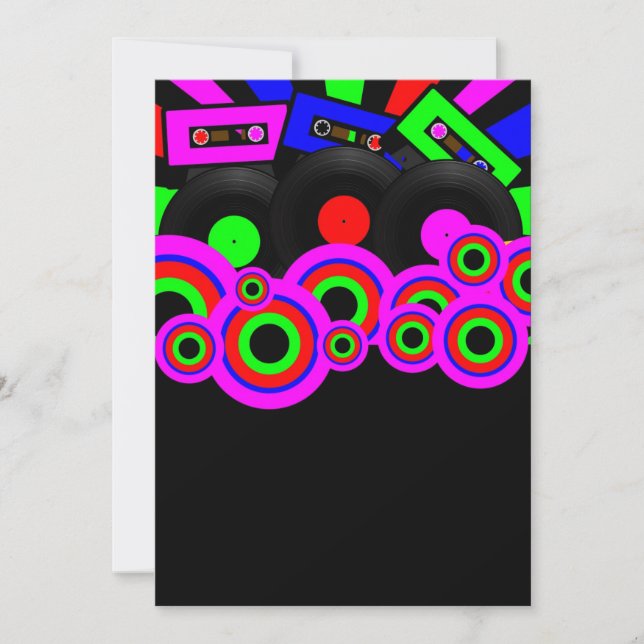 Invitación Diseño Fiesta retro (Anverso)