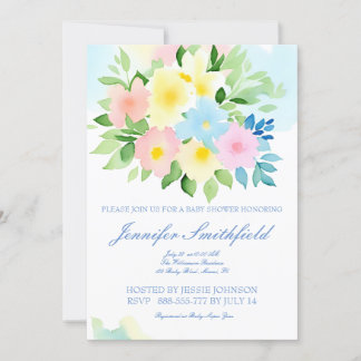 Invitación Diseño floral acuarela