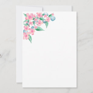 Invitación Diseño floral de acuarela rosa