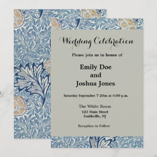 Invitación Diseño floral de flores William Morris Apple