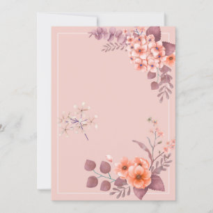 Invitación Diseño Floral de Tema Rosa