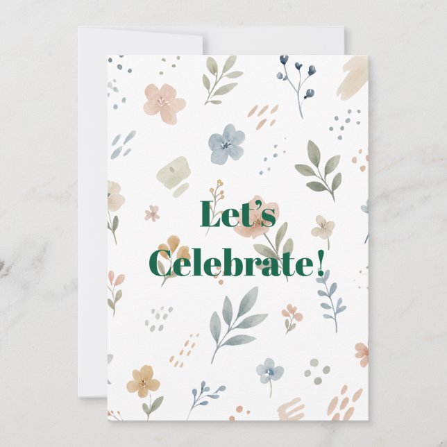 Invitación Diseño floral delicado (Anverso)