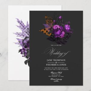 Invitación Diseño Floral Gótico Romántico Shabby-Chic