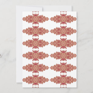 Invitación Diseño floral rojo y naranja con gráfico ornamenta