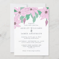 Diseño floral romántico de acuarela rosa clematis