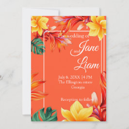 Invitación Diseño floral tropical