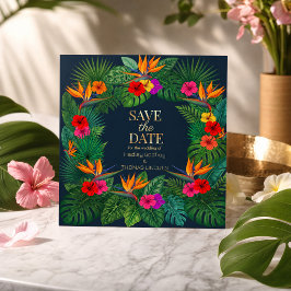Invitación Diseño Floral Tropical | Hibisco y Follaje