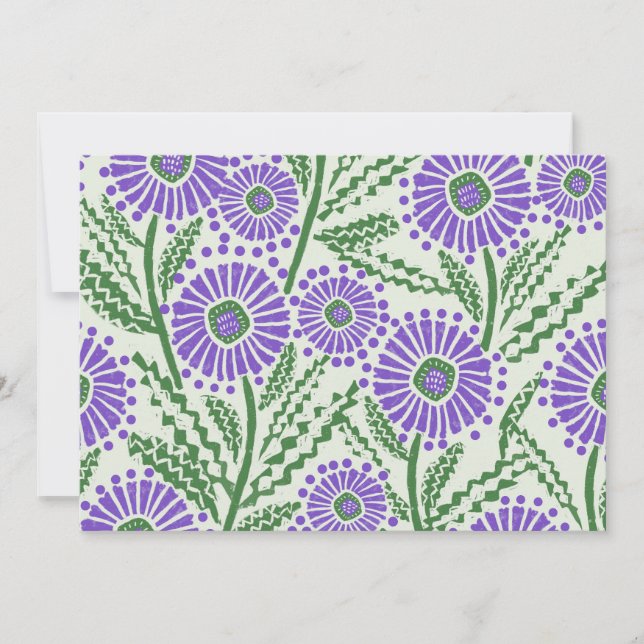 Invitación Diseño Floral Verde Y Blanco De Lavanda De Impresi (Anverso)