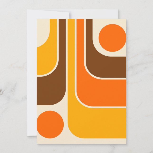 Invitación Diseño geométrico de estilo retro de los años 70 (Anverso)
