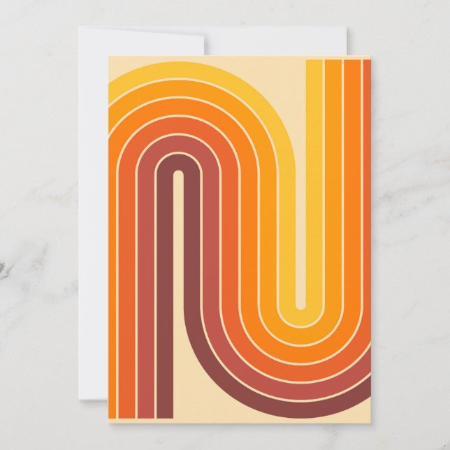 Invitación Diseño geométrico de estilo retro vintage (Anverso)