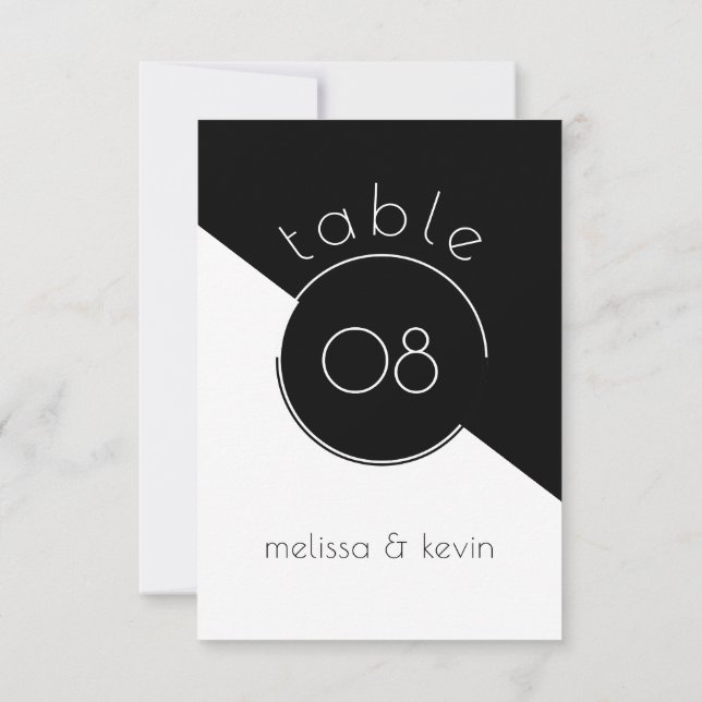 Invitación Diseño geométrico moderno en blanco y negro (Reverso)